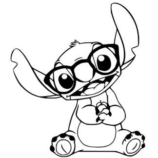 Sticker autocollant stitch lunettes EF13